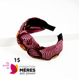 Knot Headband - Pink With Brown Stripes