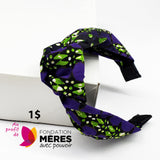 Top Knot Headband - Green And Purple