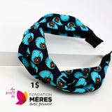 Knot Headband - Navy Blue, Turquoise And Blueberry