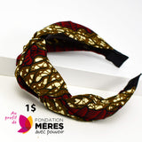 Top Knot Headband - Brown Red