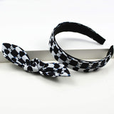 Bow Knot Headband - Black & White African Print