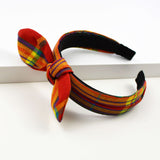 Bow Headband - Red And Yellow Plaid Madras