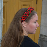 Bandeau tressé – rouge et noir