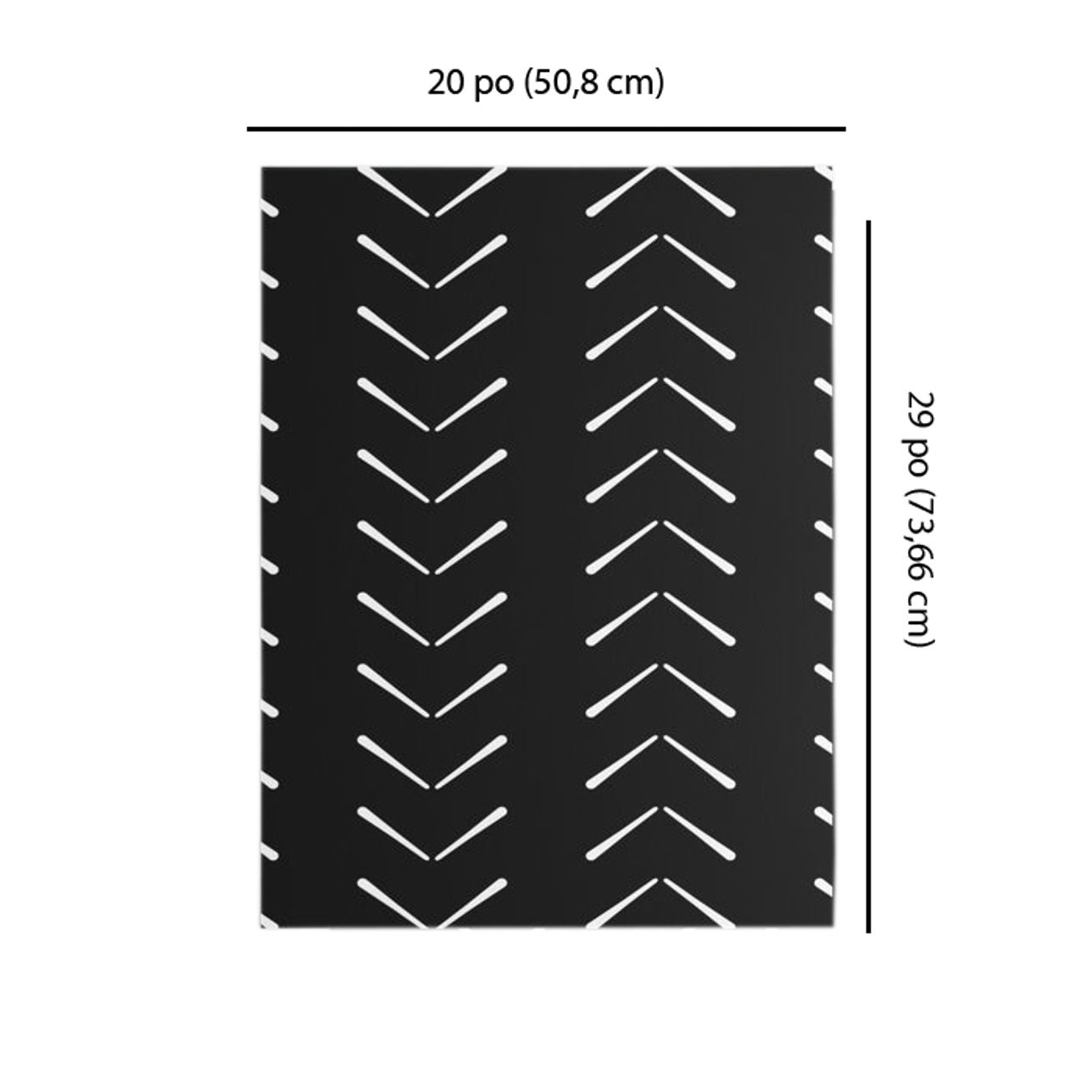 Papier d'Emballage Cadeau - Bogolan Noir Grosses flèches blanches