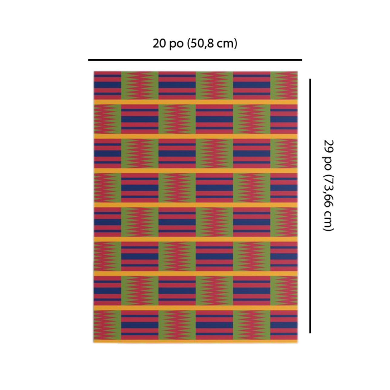 Gift Wrap Paper - Blue Yellow Green Kente