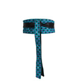 Wide Waist Knot Belt, Obi Belt - Turquoise African print