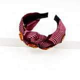 Knot Headband - Pink With Brown Stripes