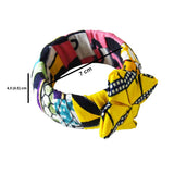 Wide Bangle Bracelet - African Print Origami Flower