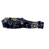 Criss Cross Headband - Navy Blue Floral Recycled Fabric