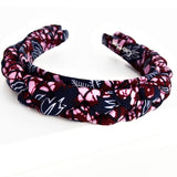 burgundy and navy blue braided headband handmade in Montreal for all type of hair