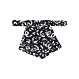 Cravate courte homme - blanc et noir, graphique