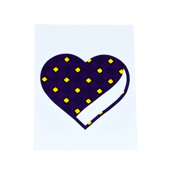 Purple and yellow heart poster