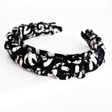 black and white African print braided headband handmade in Montreal