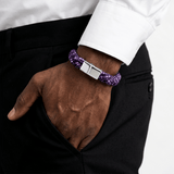 Bracelet tressé violet – Fermoir métallique