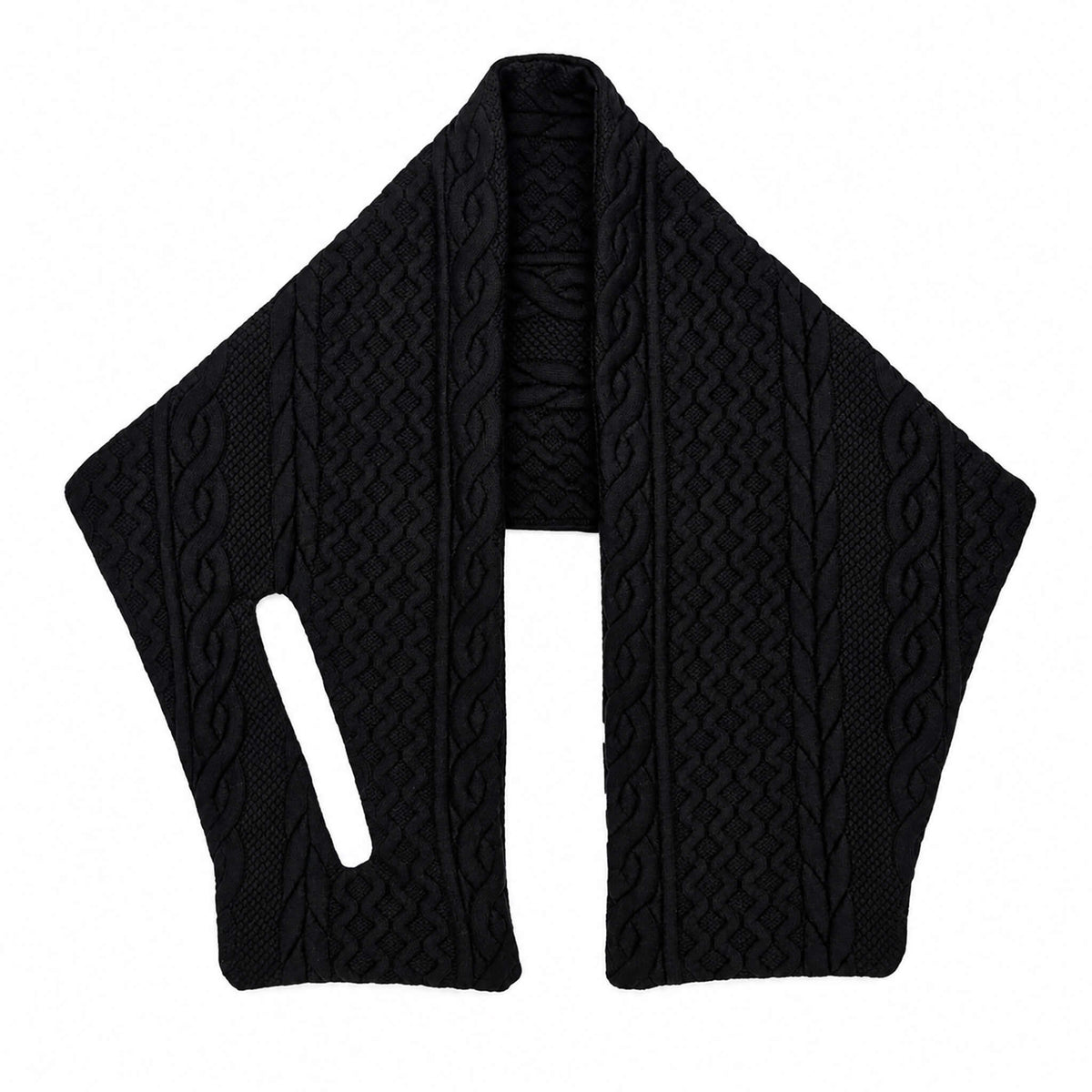 Black Reversible Knit Neck Warmer with Black and White Appliqué – Unisex
