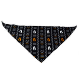 Foulard bandau triangulaire cauris - noir, blanc et orange