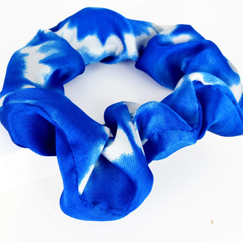 handmade in Quebec blue and white satin silk handmade