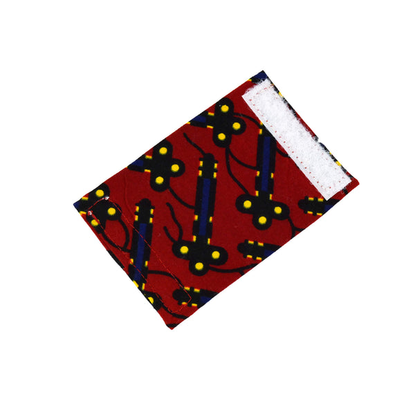 Knot for running headband - red African print