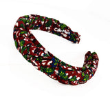 Braided Headband - red and green