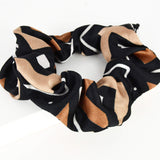 black and ocher satin silkscrunchie handmade in Quebec