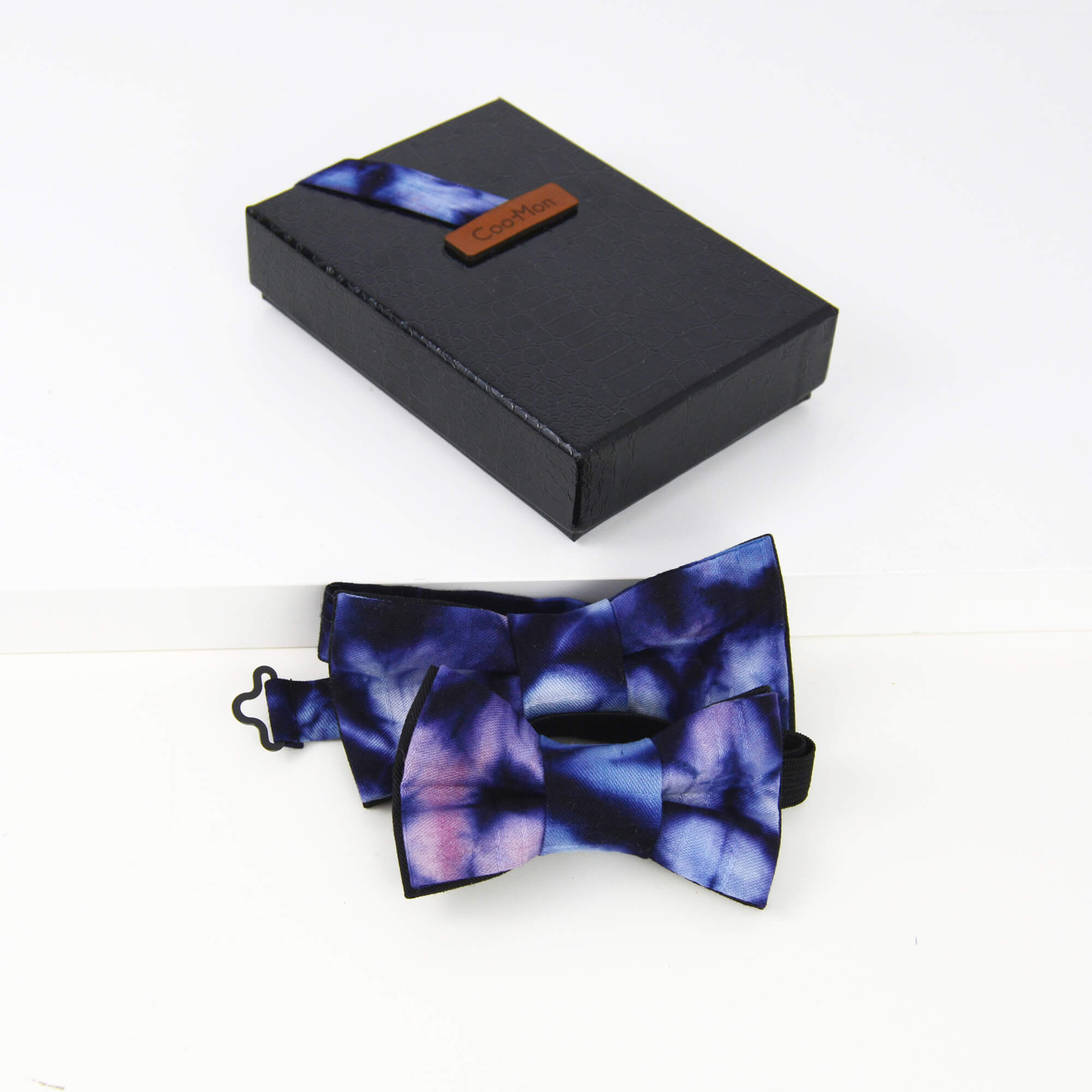 Father-Son tie dye Bow Ties - Blue & white