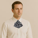 Cravate courte homme - blanc et noir, graphique