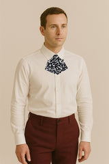 Cravate courte homme - blanc et noir, graphique