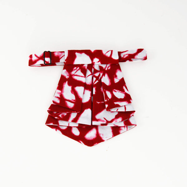 Women short tie - red and white