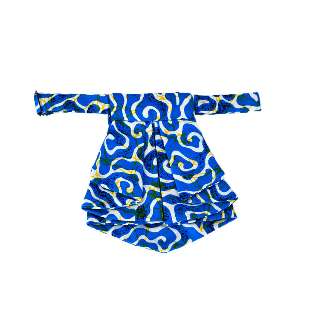 Cravate courte femme - bleu et blanc