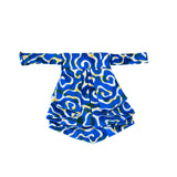 Women short tie - blue and white