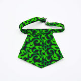 Short Jabot-Style African print Tie – Yellow, Green, Red and Black