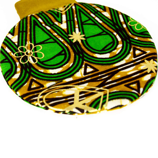 green and gold african print ecoresponsible christamas ornament