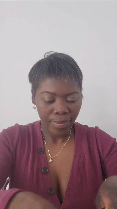 video of how to tie a beige wire head wrap turban beanie handmade in canada
