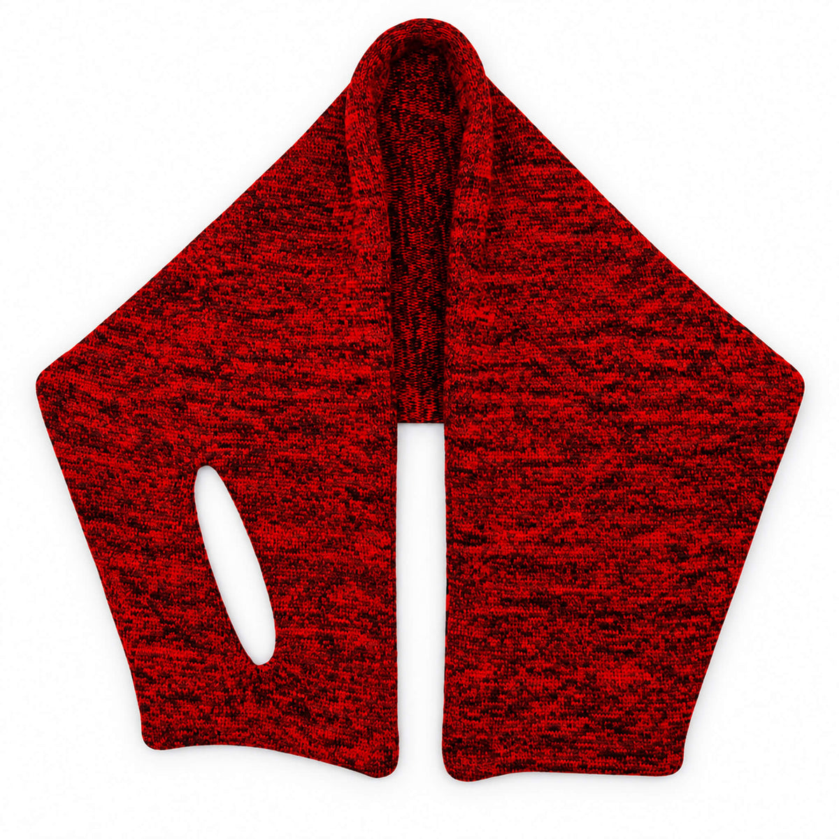 Red Reversible Fleece Knit Neck Warmer with Red and Black Wax Print Appliqué