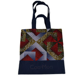 Reusable shopping and market bag - red, blue, brown