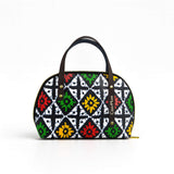 Pink Belt Bag with Green Leaves and Yellow Flowers - Chita Fabric