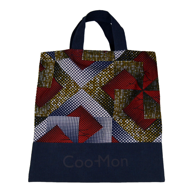 Reusable shopping and market bag - red, blue, brown
