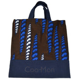 Reusable shopping and market bag - brown and blue