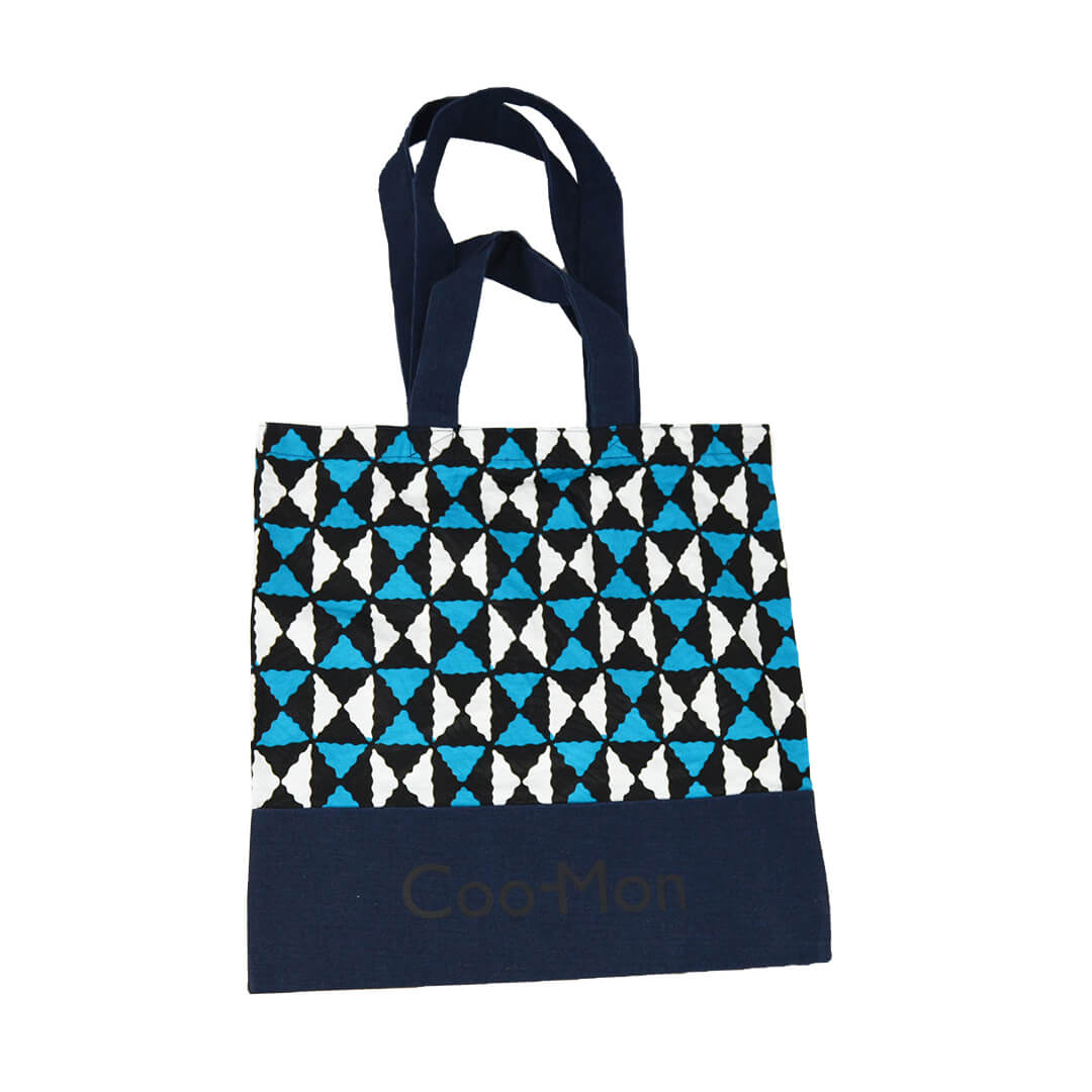 Sac réutilisable pour les courses et le marché - bleu, blanc, noir