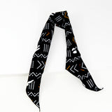 Triangular scarf headband scarf cowries - Black, white & orange