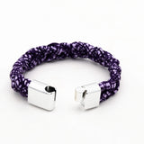 Bracelet tressé violet – Fermoir métallique