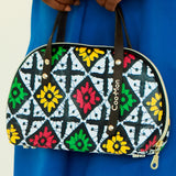 Pink Belt Bag with Green Leaves and Yellow Flowers - Chita Fabric