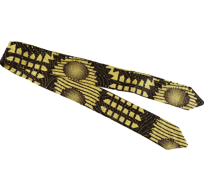 Tie Knot Headband, One Size Hairband - Beige African Print