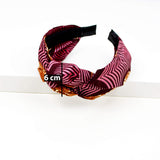 Knot Headband - Pink With Brown Stripes