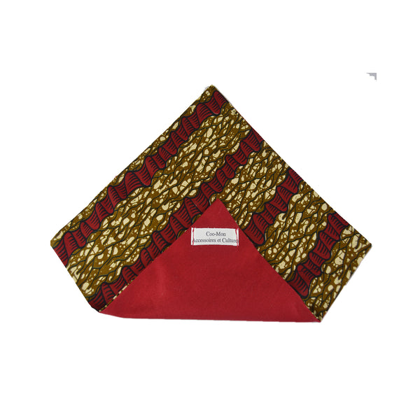 Reversible Pocket Square-Red Ankara Fabric