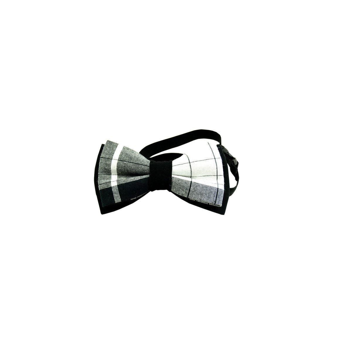 Noeud Papillon Garçon - Noir Blanc Madras
