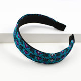 Bow Headband - Turquoise And Black African Print