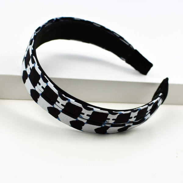 Bow Knot Headband - Black & White African Print