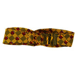 Top Knot Headband - Yellow Red African Print