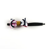 Boy Bow Tie - Recycled Leather & White Striped African Print